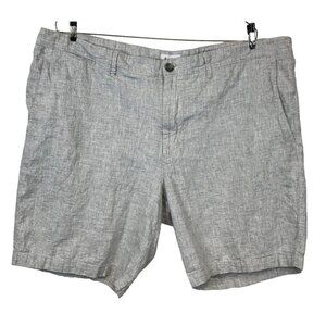 Goodfellow Mens Linden Shorts Waist 42 Linen Blend Gray Casual Travel Weekend